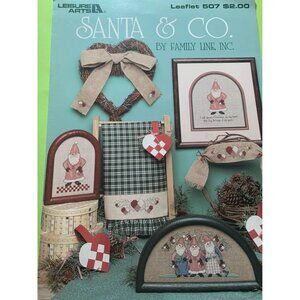 Leisure Arts Santa & Co. Cross Stitch Book Family Line Inc Vintage Leaflet 507